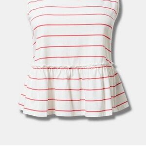 Torrid Size 0 White and Red Babydoll tank top